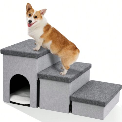XYHLC-Dog Stairs For Small Dogs, Foldable Dog Steps For Couch And High Bed, Pet
