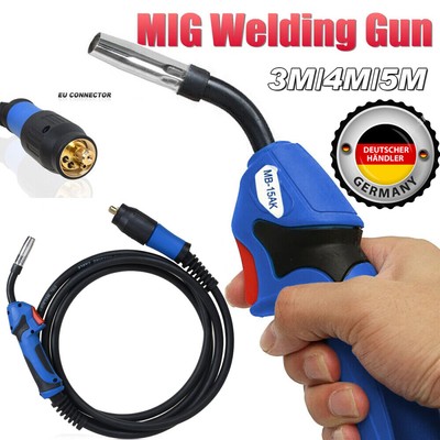 Schlauchpaket MB15 3/4/5m MIG/MAG Brenner Schutzgas Schweißen Zentralanschluss