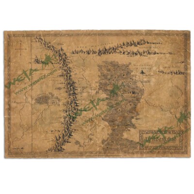 Weta Map of  Wilderlands Parchment Art Print 16x24 The Hobbit Lord of the Rings