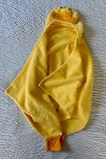 Thick Hooded Yellow Cotton Terry Cloth Duck Towel And Washcloths
