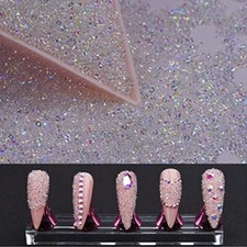 8000Pcs Ultra Mini 1.2mm Nail Rhinestones Sand Nail Diamonds Micro Clear AB