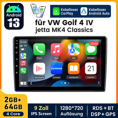 Carplay Android 15 Autoradio Für VW Bora Golf 4 Jetta Passat B5 T5 GPS Navi WIFI