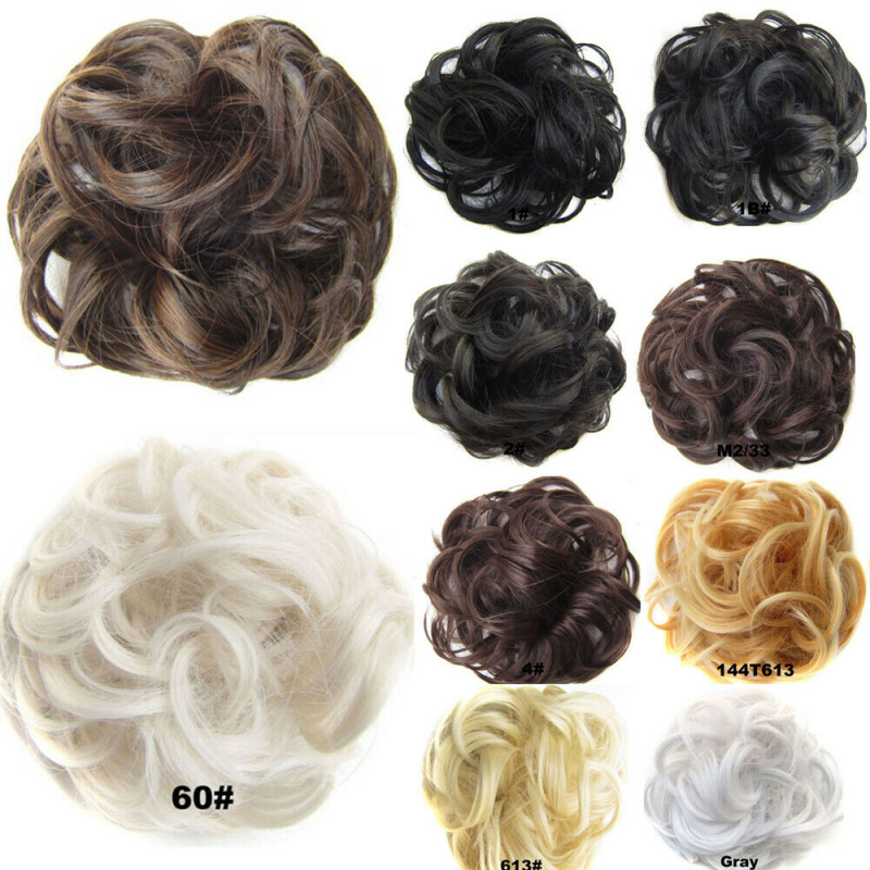 Soft Curly Messy Bun Scrunchie 100% Natural Hair Extensions