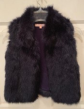 Jigsaw Junior Black Faux Fur Vest ~junior Size 8-9