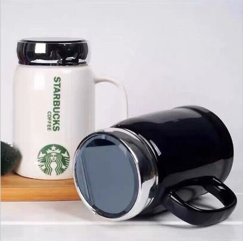 2024 New Starbucks Classic Simple Glossy Ceramic Coffee Mug with Mirror Lid - Picture 3 of 18