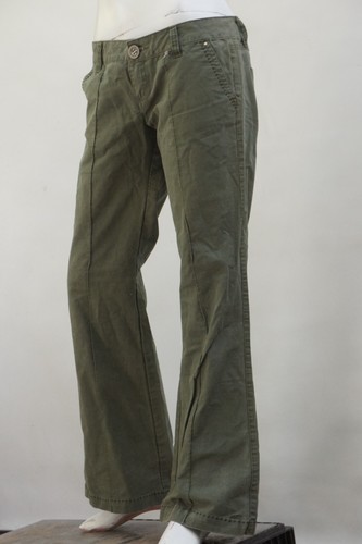 Vintage Low Cut waist Flared Green Pants By O'neill Boho Hippe - Picture 2 of 8