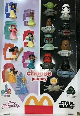 2021 McDONALD'S Star Wars and Disney's Princess HAPPY MEAL TOYS Or Set 