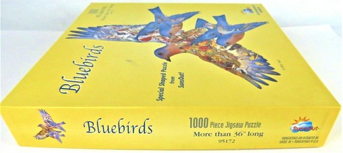 Bluebirds - Special Shaped Puzzle From Sunsout - 1000 piece Jigsaw Puzzle - EUC - Picture 7 of 9