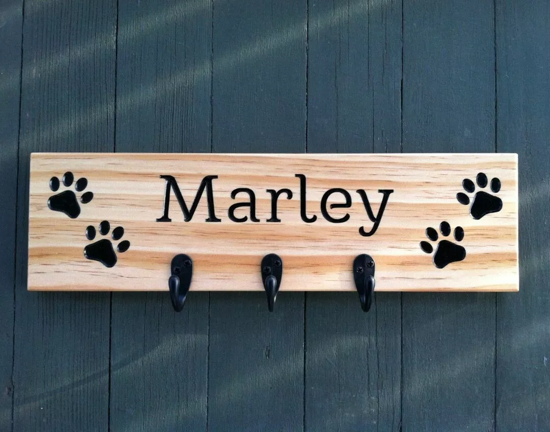 Wooden dog hotsell lead holder