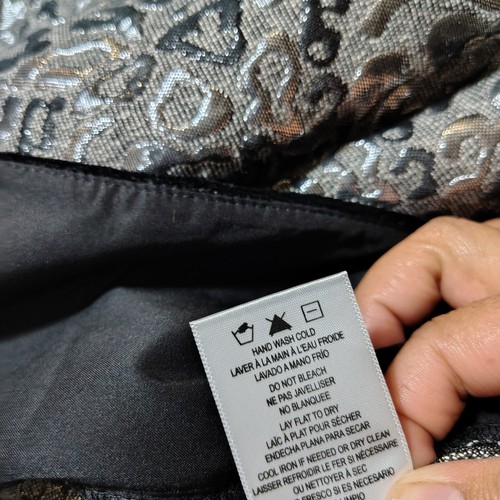 SB By Sachin & Babi Skirt Women 8 Silver Leopard Metallic Velvet Trim A-Line NWT - Picture 12 of 14