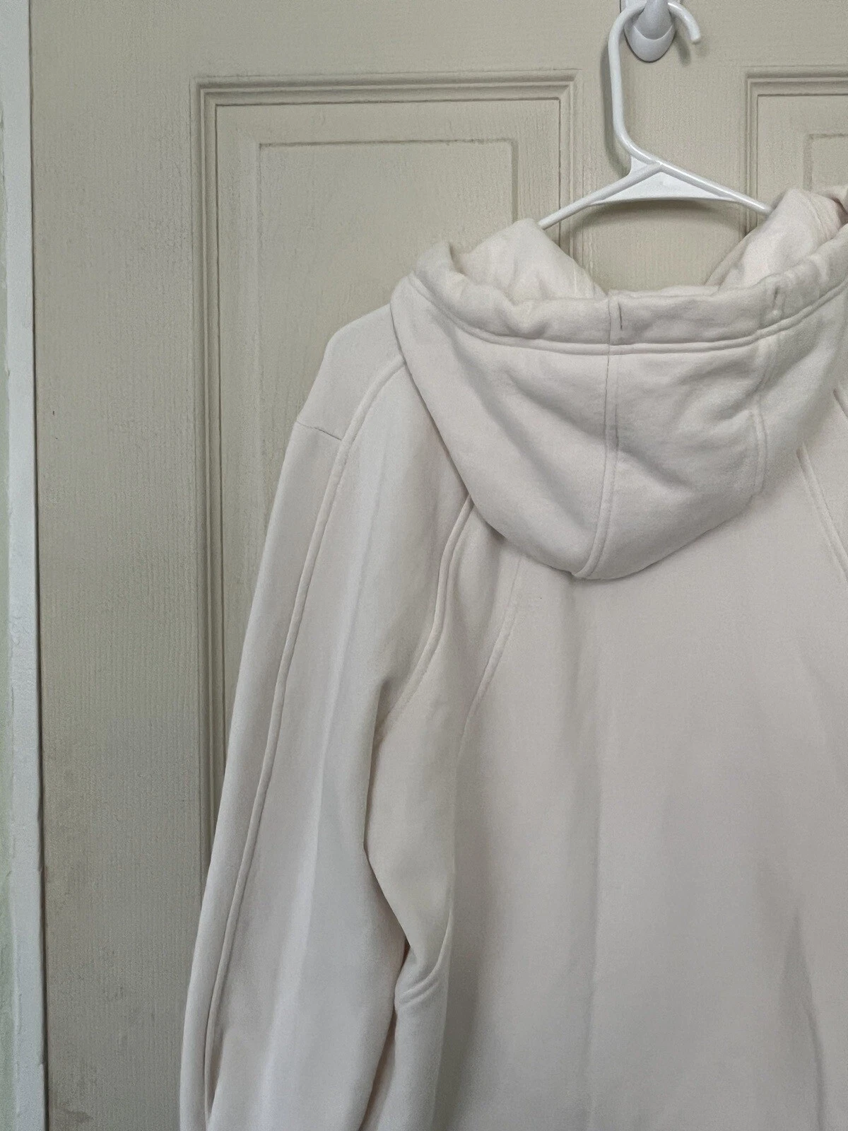 OFF WHITE Felpa con cappuccio pull over Athleta Off bianca crema cotone cotone taglia media