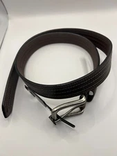 NWT Mens Genuine Classic Leather Belt Casual Jean Buckle Brown USA