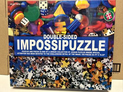 Impossipuzzle Doppelseitiges 550 Teile Puzzle - Würfel / Dominos / Kunststoffchips Neu