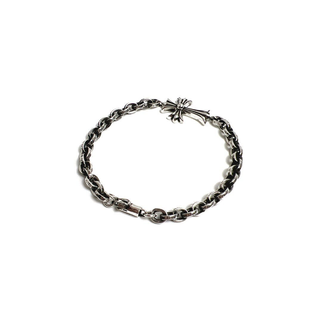 Chrome Hearts Sterling Silver Cross Paper Chain Bracelet