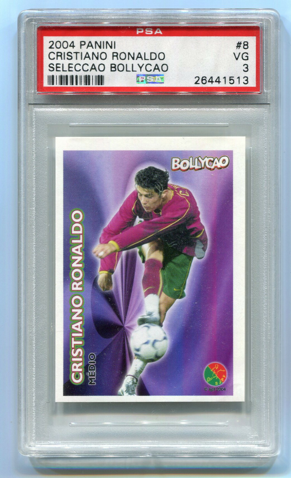 2004 Panini Seleccao Bollycao 8 Cristiano Ronaldo RC Rookie soccer Card PSA 3