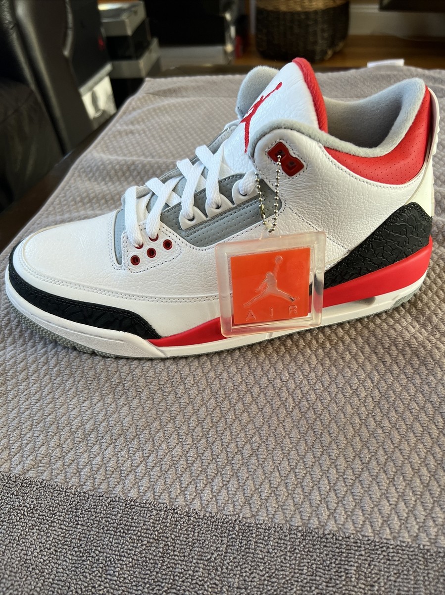 Jordan 3 Retro Fire Red 2013 9.5 White Red Black Cement