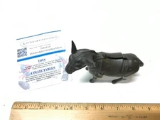 Vintage Gold AC Williams Cast Iron Donkey Still Piggy Bank Nice Shape