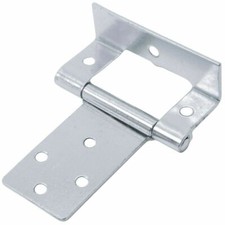 CRANKED HINGES 50MM SILVER FLUSH For Cabinet Cupboard Doors Boat Caravan 2 Pairs