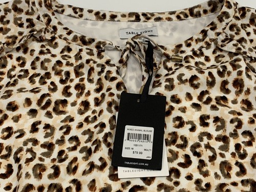 Ladies size 14 TABLE EIGHT Mixed Animal Blouse / top *NEW* RRP $79.99 - Foto 4 di 6