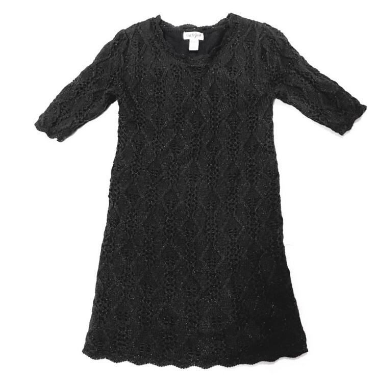 Cat & Jack - Girls 3/4 Sleeve Sparkle Sweater Dress - Black - Medium (4/5) Cat & Jack - Girls 3/4 Sleeve Sparkle Sweater Dress - Black - Medium (4/5)