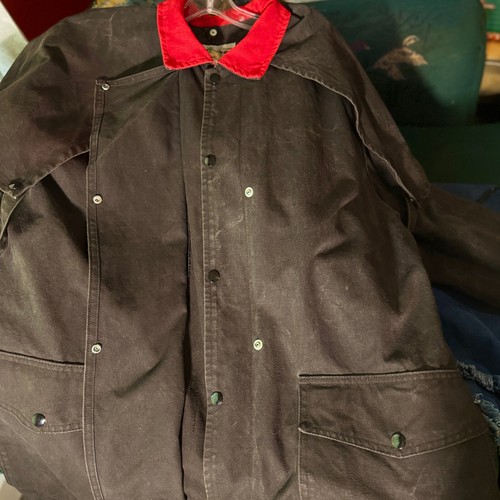 SADDLESMITH OUTFITTERS By Action, Cowboy Duster, Large, Vtg, Black/Red, EUC - Picture 7 of 12