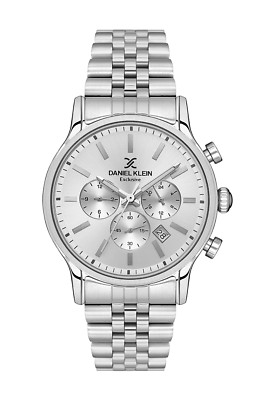 Daniel Klein Exclusive Men Triple Silver Stainless Steel Watch