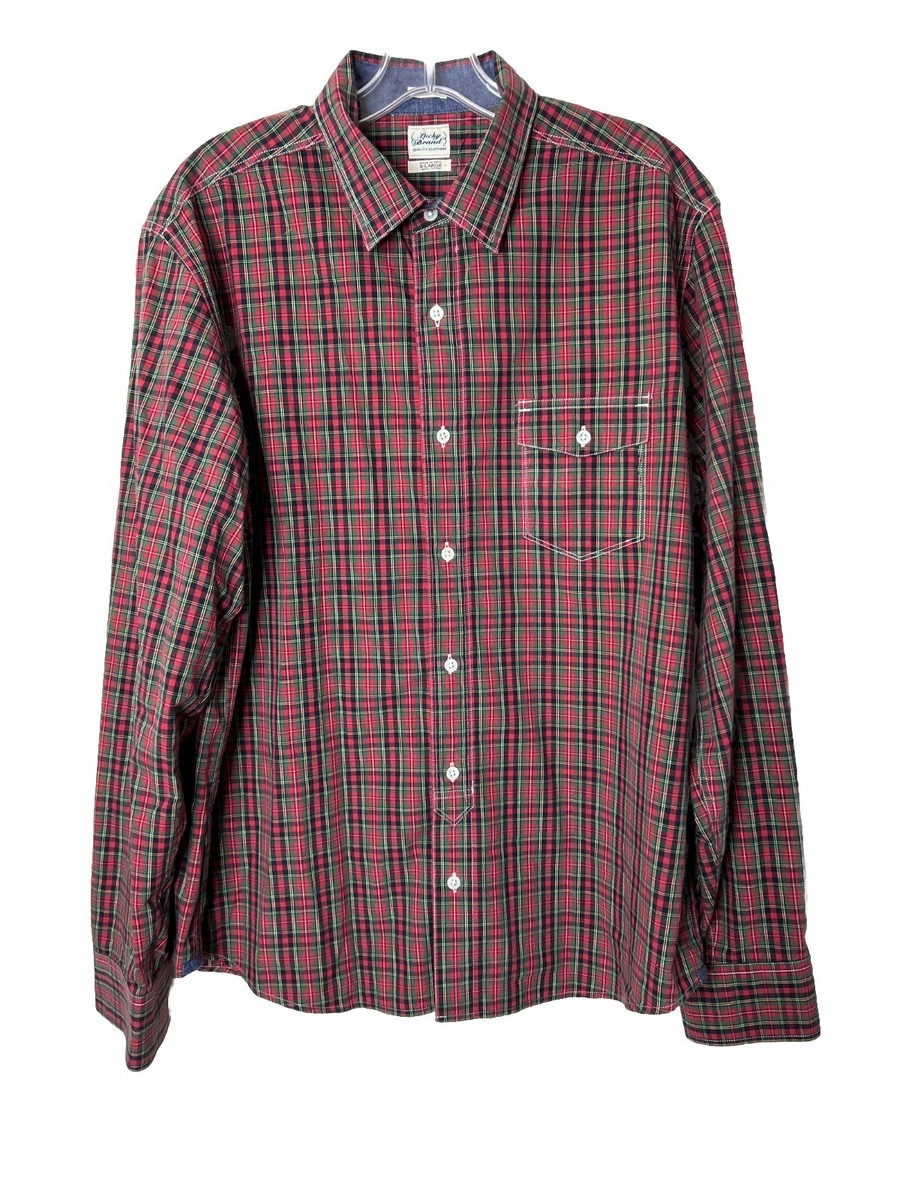 Lucky Brand Mens Button Up Shirt Size XL Christmas Plaid Slim Fit Long  Sleeve