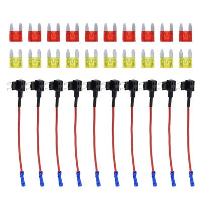 Addition Fuse Circuit Touch with 10A 20A Fuse Type Blade, 1 Set