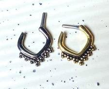 1pc Beaded Trim Septum Clicker 316L Surgical Steel 14g or 16g Nose Ring