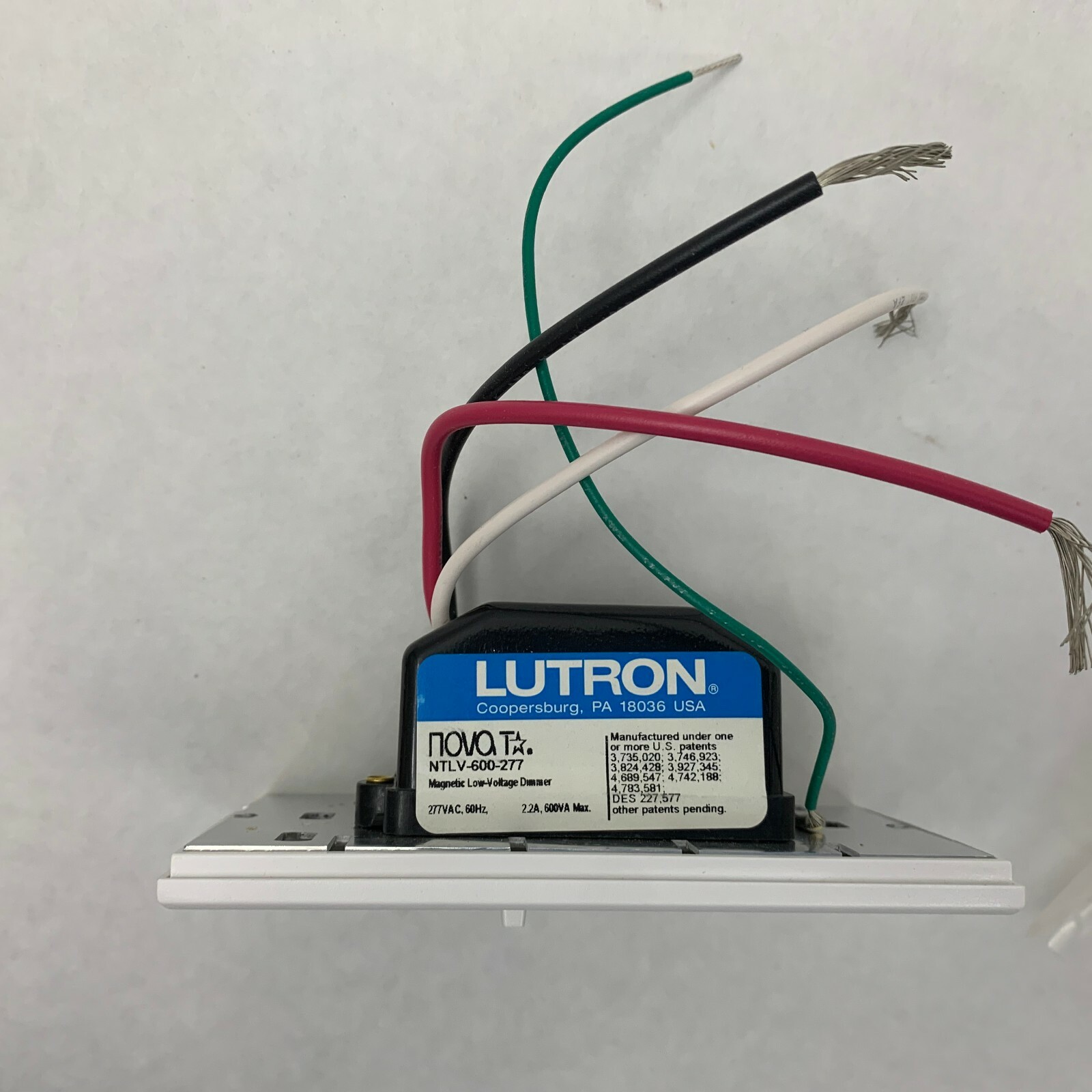 Lutron NTLV600277WH NIB 277V 600VA Low Voltage DImmer A73