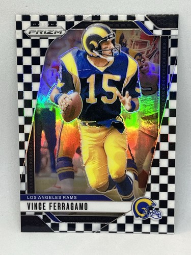 2024 Panini Prizm Vince Ferragamo Checkerboard #174 Rams Checkered B & W - Picture 3 of 3