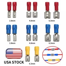 100/50pcs Female&Male Spade Insulated Connector Crimp Electrical Wire Terminal