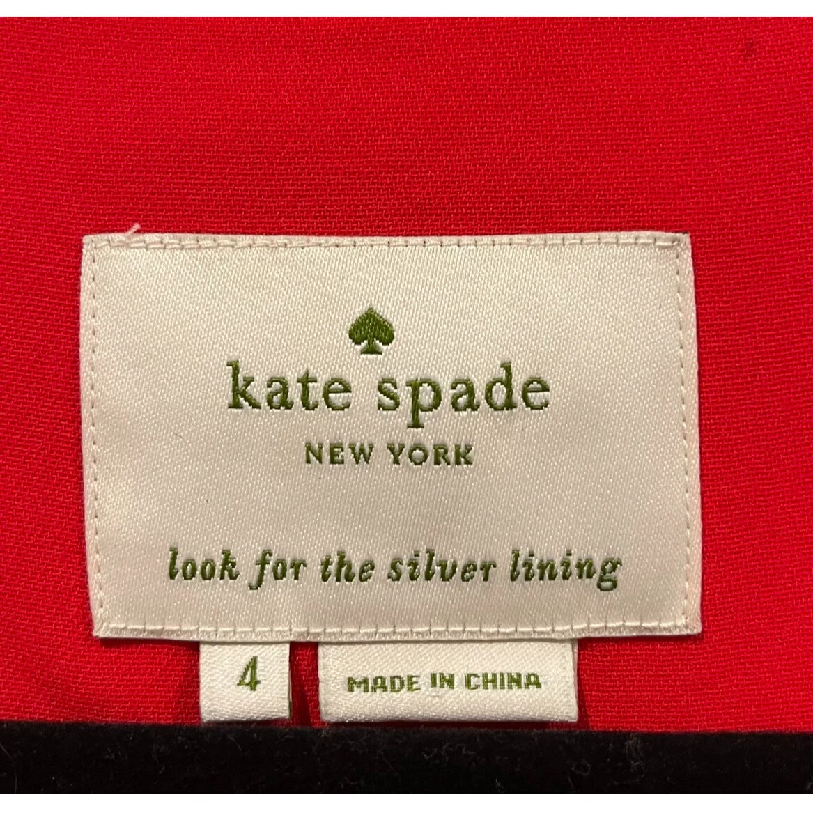 Mini abito rosso KATE SPADE manica lunga cravatta taglia 4