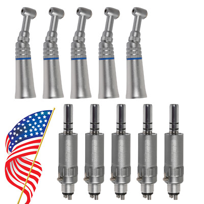NSK Style Dental Slow Speed Handpiece Push Button Contra Angle Air Motor Attach