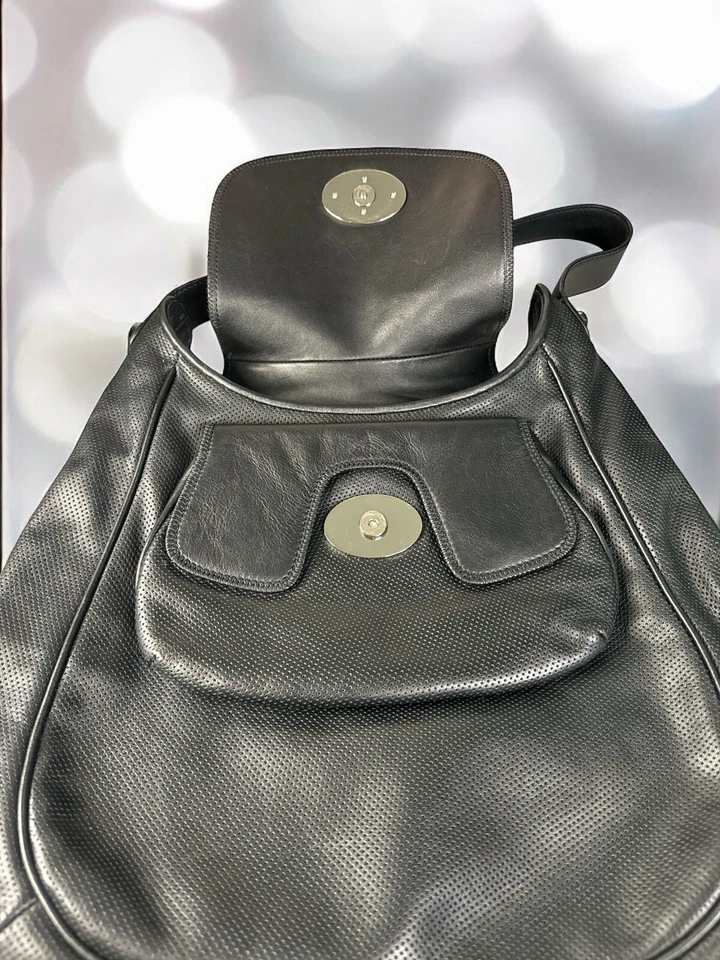 Folli Follie Genuine Butter Soft Leather Black Shoulder Bag Large - Image 4 of 4