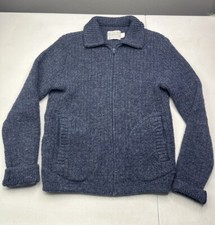 Vintage USA Made Pendleton Wool Cardigan Sweater Womens Size S Full Zip Blue