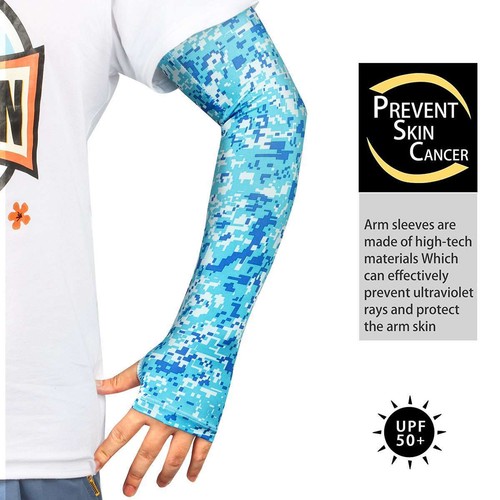 1/2Pairs Elastic Cooling Sleeves Amouflage Arm Cover Sport Outdoor UV Sun Summer - Bild 3 von 16