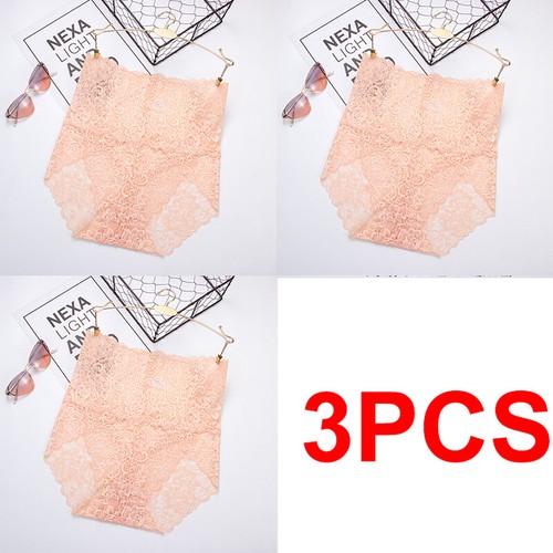 Women Lace Panties 3Pack Plus Size Underwear High Waist Knicker Lingerie Female - Bild 14 von 26