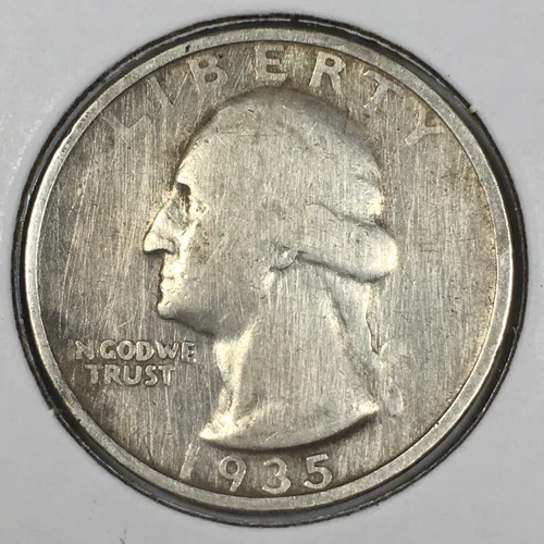 1935-S Washington Quarter - Good (G) KM#164 Cleaned - 90% Silver - 7682