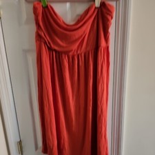 Old Navy orange Dress xl tall Strapless Tube Womens Casual  Knit Fabric EUC
