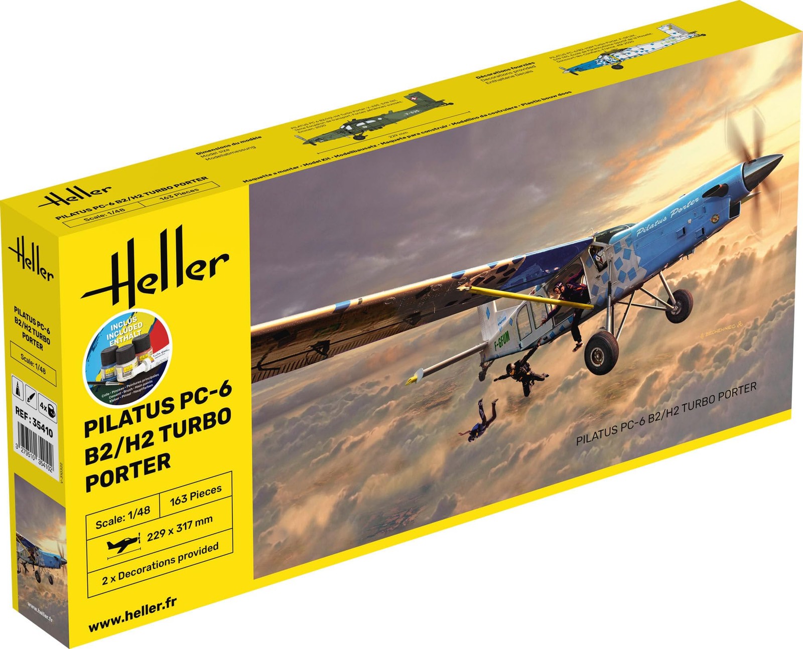 стартовый комплект heller 35410 Pilatus PC-6 B2/H2 Turbo Porter 1/48