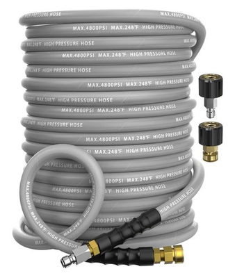 #ad 3 8quot; Kink Resistant Pressure Washer Hose 50FT Swivel 3 8quot; Quick Connector 4... $98.99