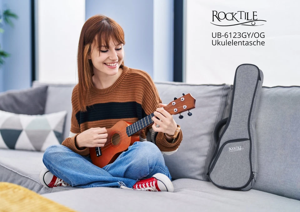 Housse pour Ukulélé Soprano Etui Gigbag avec Rembourrage de Transport en Gris - Photo 2/4