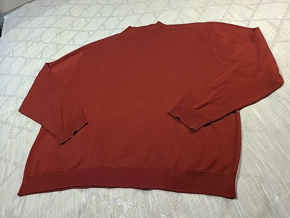 Cezani Shirt Mens Size XXL Silk Blend Mock Neck Fall Winter Classic - Image 2 of 4