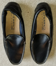 Mens Shoes-SPERRY TOP-SIDER-black Leather 'Slip Resistant' slip-on loafer-13 M