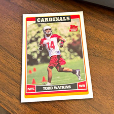 Topps Todd Watkins #338 Arizona Cardinals Football NFL Rookie Card. rookie card picture