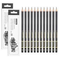 2B Sketch Pencils for Drawing, 24Pcs Professional Drawing Pencils, Light Yellow