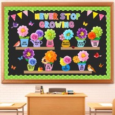 73 Pcs Summer Flower Bulletin Board Decoration Set Inspirational Classroom Decor