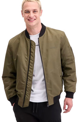 Hugo by Hugo Boss Men's Baken2435 Slim-Fit Satin Bomber Jacket