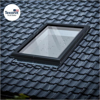 Skylight Window for House Roof, Tempered Glass Roof Hatch, Sloped Flat Roof Wind